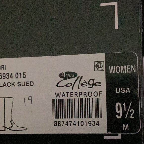 Aqua College Women’s Black Waterproof Tori Square toe Stacked Heel Zip-up - Picture 5 of 8